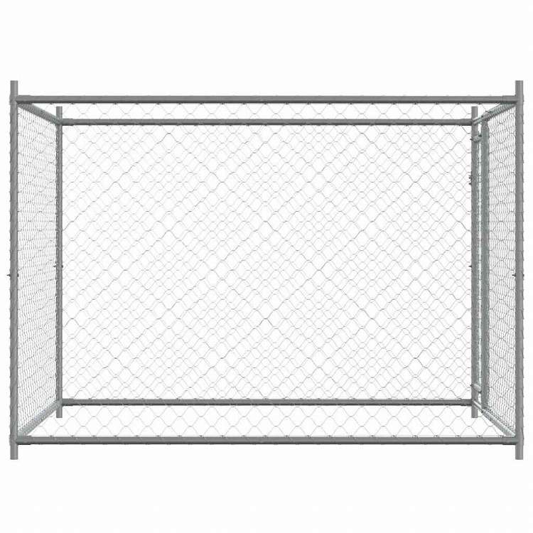 vidaXL 犬用ケージ ドア付き グレー 2x2x1.5 m 亜鉛メッキ鋼Animals & Pet Supplies ペット用品 犬用品 犬小屋・ドッグラン(代引不可)