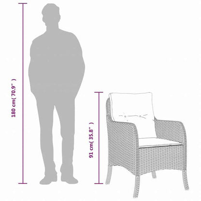 vidaXL ガーデンラウンジ3点セット クッション付き ポリラタン製 グレー家具 アウトドア家具 屋外家具セット(代引不可)