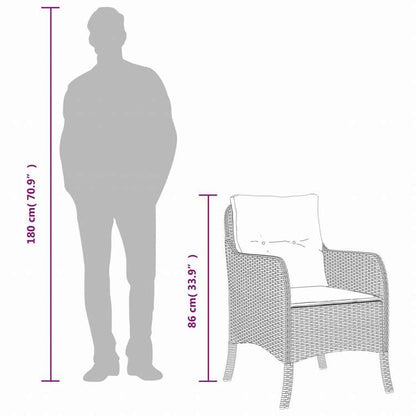 vidaXL ガーデンダイニング7点セット クッション付き ポリラタン製 グレー家具 アウトドア家具 屋外家具セット(代引不可)