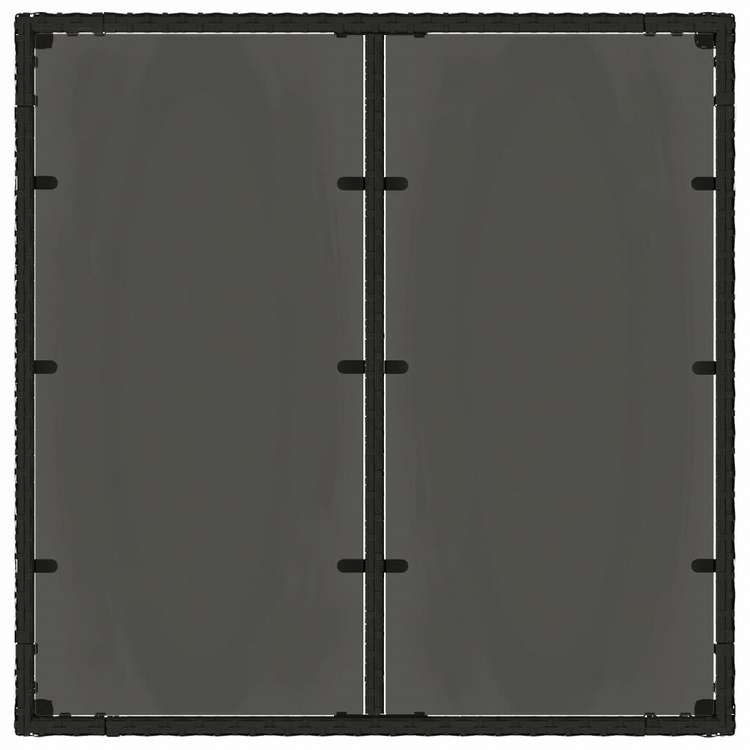 vidaXL ガーデンテーブル ガラストップ付き 90x90x75 cm ポリラタン製 ブラック家具 アウトドア家具 アウトドアテーブル(代引不可)