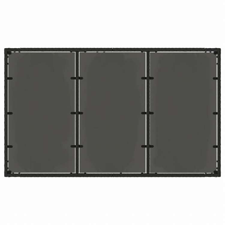 vidaXL ガーデンテーブル ガラストップ付き 150x90x75 cm ポリラタン製 ブラック家具 アウトドア家具 アウトドアテーブル(代引不可)