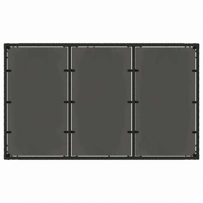 vidaXL ガーデンテーブル ガラストップ付き 150x90x75 cm ポリラタン製 ブラック家具 アウトドア家具 アウトドアテーブル(代引不可)