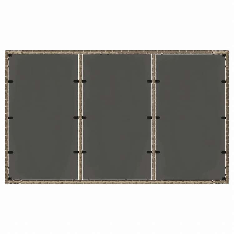 vidaXL ガーデンテーブル ガラス天板付き 150x90x75 cm ポリラタン製 グレー家具 アウトドア家具 アウトドアテーブル(代引不可)