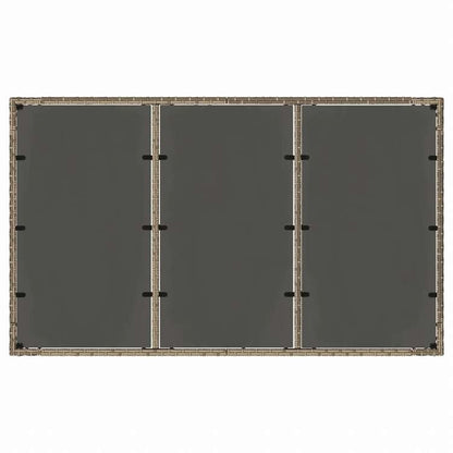 vidaXL ガーデンテーブル ガラス天板付き 150x90x75 cm ポリラタン製 グレー家具 アウトドア家具 アウトドアテーブル(代引不可)