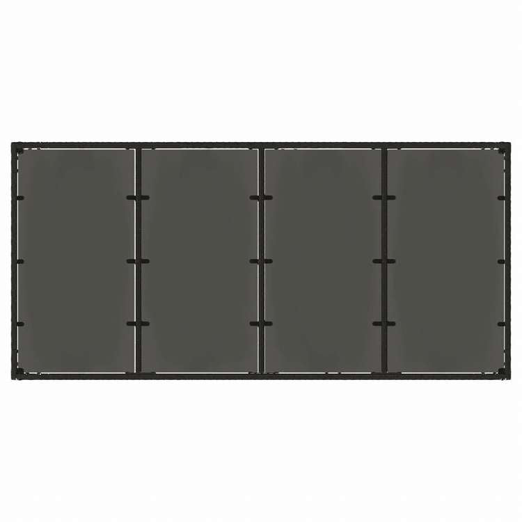 vidaXL ガーデンテーブル ガラストップ付き 190x90x75 cm ポリラタン製 ブラック家具 アウトドア家具 アウトドアテーブル(代引不可)