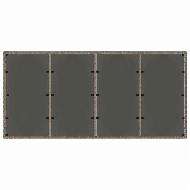 vidaXL ガーデンテーブル ガラストップ付き 190 x 90 x 75 cm ポリラタン製 グレー家具 アウトドア家具 アウトドアテーブル(代引不可)