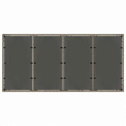 vidaXL ガーデンテーブル ガラストップ付き 190 x 90 x 75 cm ポリラタン製 グレー家具 アウトドア家具 アウトドアテーブル(代引不可)