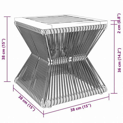 vidaXL コーヒーテーブル ワイヤーベース付き ブラック 38x38x38cm アカシア無垢材家具 アウトドア家具 アウトドアテーブル(代引不可)