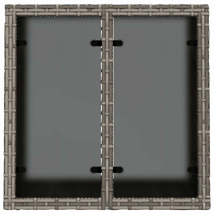 vidaXL ガーデンテーブル ガラス天板付 グレー 55x55x37 cm ポリラタン製家具 アウトドア家具 アウトドアテーブル(代引不可)