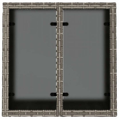 vidaXL ガーデンテーブル ガラス天板付 グレー 55x55x37 cm ポリラタン製家具 アウトドア家具 アウトドアテーブル(代引不可)