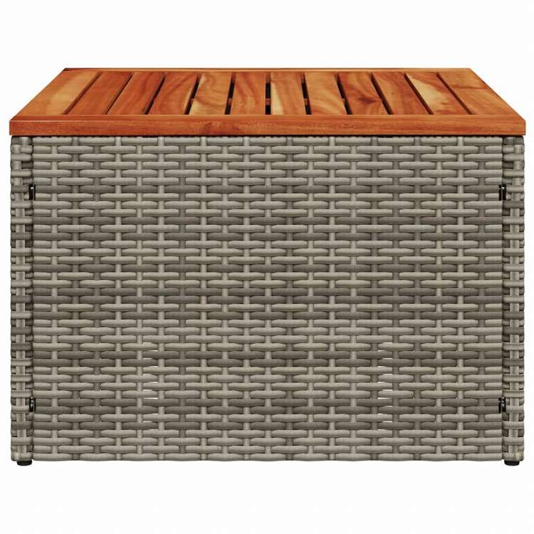 vidaXL ガーデンテーブル グレー 55x55x37 cm ポリラタン&アカシア材家具 アウトドア家具 アウトドアテーブル(代引不可)