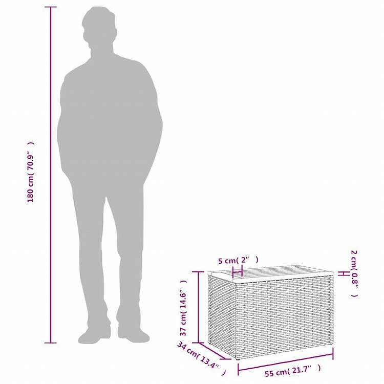 vidaXL ガーデンサイドテーブル 2点 グレー 55x34x37cm ポリラタン 無垢材家具 アウトドア家具 アウトドアテーブル(代引不可)