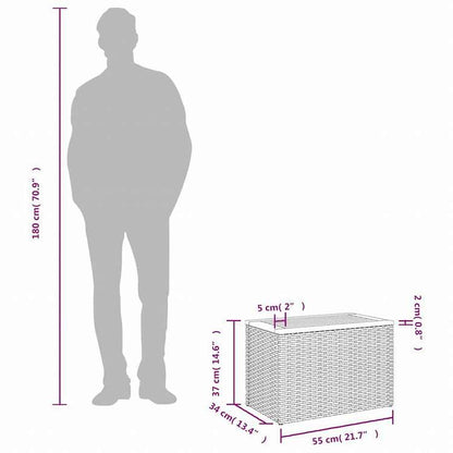 vidaXL ガーデンサイドテーブル 2点 グレー 55x34x37cm ポリラタン 無垢材家具 アウトドア家具 アウトドアテーブル(代引不可)