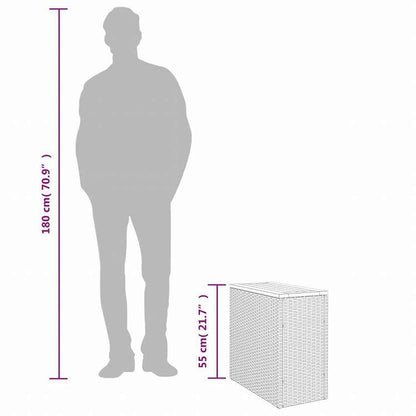 vidaXL ガーデンサイドテーブル 木製天板付 グレー 58x27.5x55 cm ポリラタン製家具 アウトドア家具 アウトドアテーブル(代引不可)