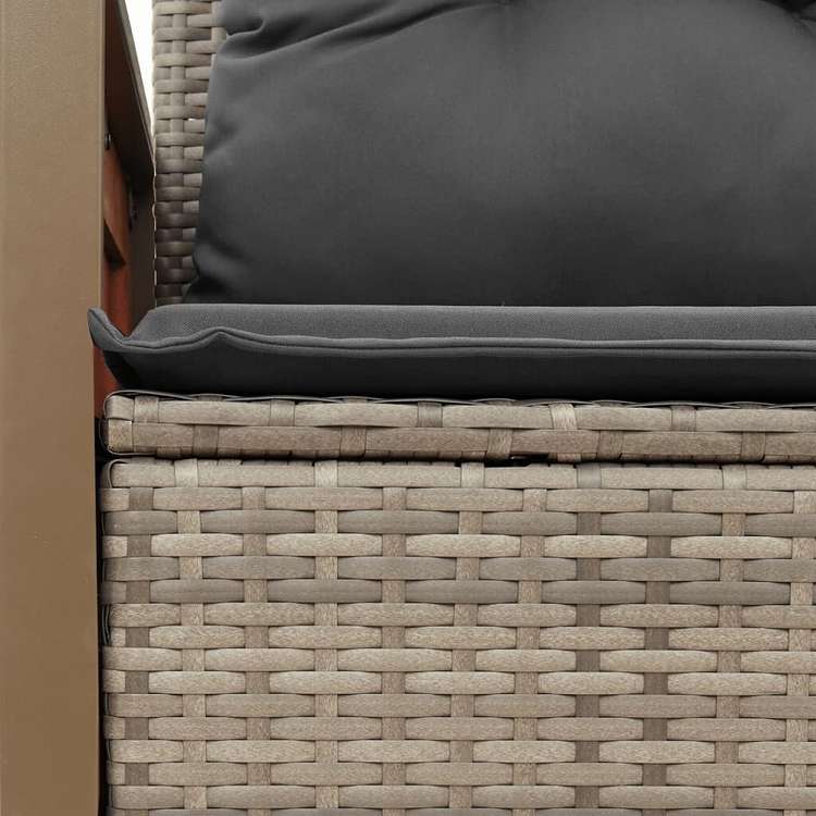 vidaXL ガーデンソファ クッション付 2人掛け グレー ポリラタン製家具 アウトドア家具 屋外椅子 屋外ソファ(代引不可)