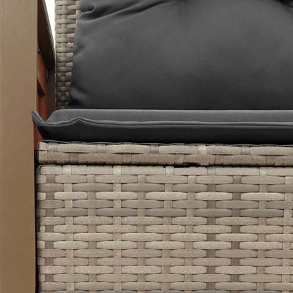 vidaXL ガーデンソファ クッション付 2人掛け グレー ポリラタン製家具 アウトドア家具 屋外椅子 屋外ソファ(代引不可)