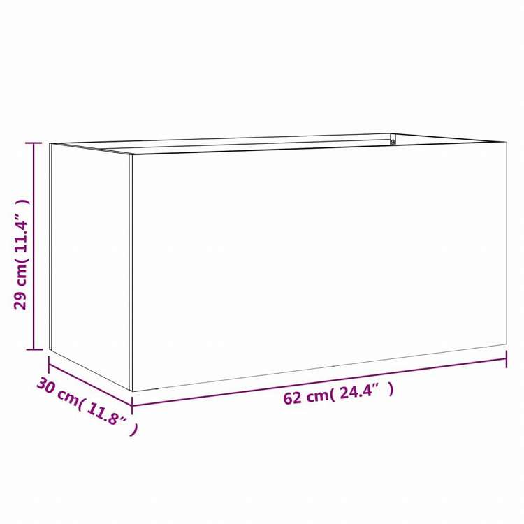 vidaXL プランター ブラック 62x30x29cm スチールホーム&ガーデン 芝&ガーデン ガーデニング 鉢植え・プランター(代引不可)