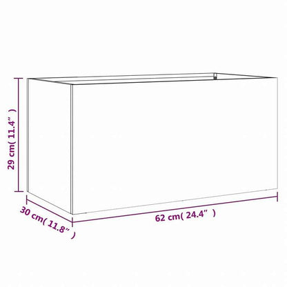 vidaXL プランター ブラック 62x30x29cm スチールホーム&ガーデン 芝&ガーデン ガーデニング 鉢植え・プランター(代引不可)