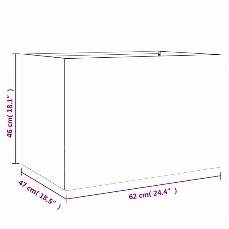 vidaXL プランター ブラック 62x47x46cm スチールホーム&ガーデン 芝&ガーデン ガーデニング 鉢植え・プランター(代引不可)