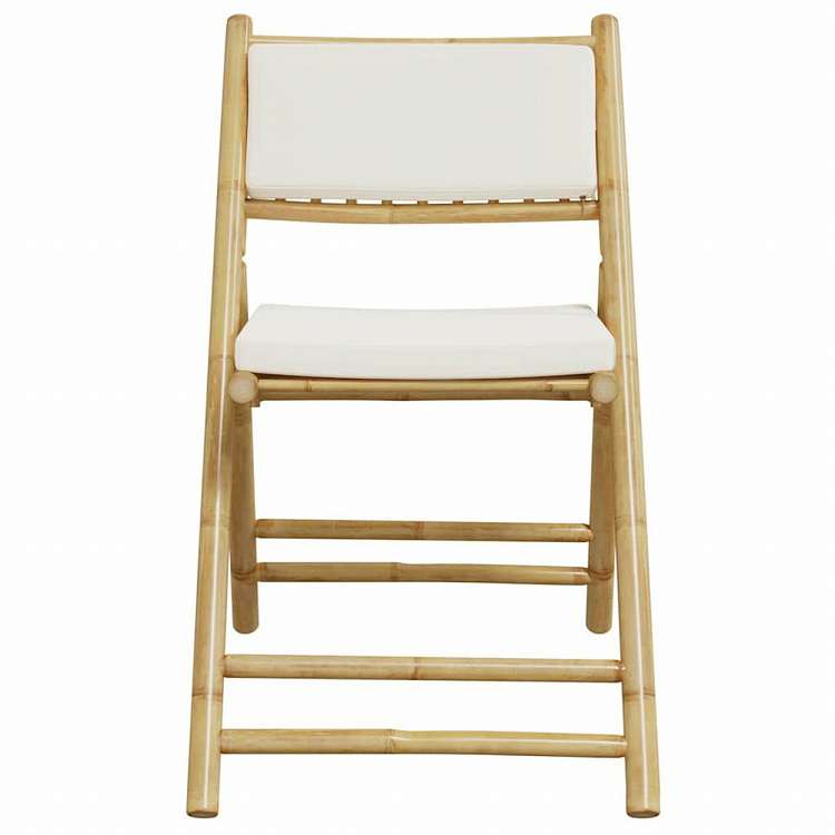 vidaXL 折りたたみ式ビストロ3点セット クッション付き 竹製家具 アウトドア家具 屋外家具セット(代引不可)