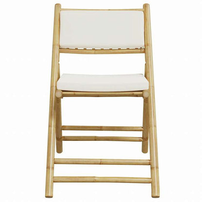 vidaXL 折りたたみ式ビストロ3点セット クッション付き 竹製家具 アウトドア家具 屋外家具セット(代引不可)