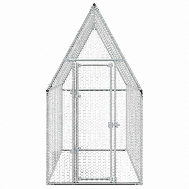vidaXL 鶏小屋 シルバー 200x100x190 cm 亜鉛メッキ鋼動物&ペット用品 ペット用品 小動物用品 小動物 飼育・ケージ(代引不可)