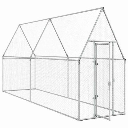 vidaXL 鶏小屋 シルバー 400x100x190 cm 亜鉛メッキ鋼動物&ペット用品 ペット用品 小動物用品 小動物 飼育・ケージ(代引不可)