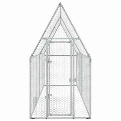 vidaXL 鶏小屋 シルバー 400x100x190 cm 亜鉛メッキ鋼動物&ペット用品 ペット用品 小動物用品 小動物 飼育・ケージ(代引不可)