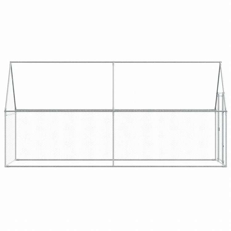 vidaXL 鶏小屋 シルバー 400x100x190 cm 亜鉛メッキ鋼動物&ペット用品 ペット用品 小動物用品 小動物 飼育・ケージ(代引不可)