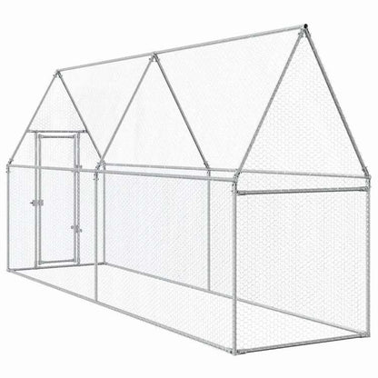 vidaXL 鶏小屋 シルバー 400x100x190 cm 亜鉛メッキ鋼動物&ペット用品 ペット用品 小動物用品 小動物 飼育・ケージ(代引不可)