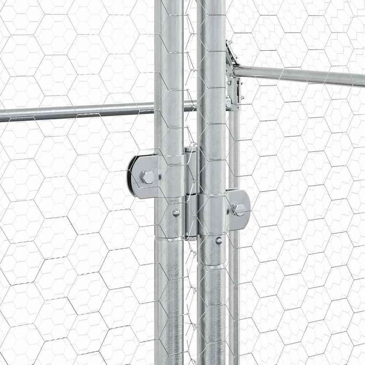 vidaXL 鶏小屋 シルバー 400x100x190 cm 亜鉛メッキ鋼動物&ペット用品 ペット用品 小動物用品 小動物 飼育・ケージ(代引不可)