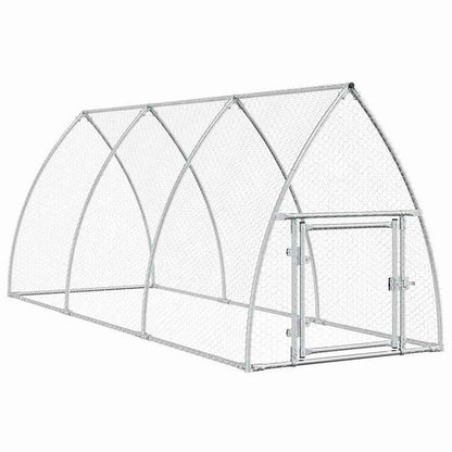 vidaXL 鶏小屋 シルバー 300x105x120 cm 亜鉛メッキ鋼動物&ペット用品 ペット用品 小動物用品 小動物 飼育・ケージ(代引不可)