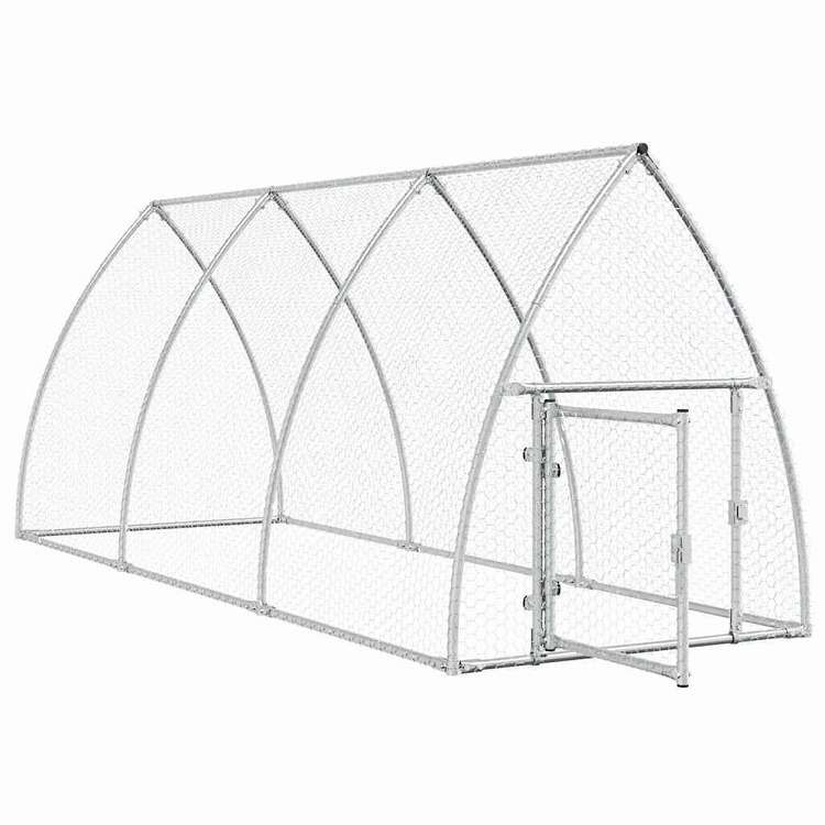 vidaXL 鶏小屋 シルバー 300x105x120 cm 亜鉛メッキ鋼動物&ペット用品 ペット用品 小動物用品 小動物 飼育・ケージ(代引不可)