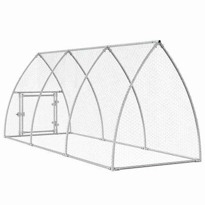 vidaXL 鶏小屋 シルバー 300x105x120 cm 亜鉛メッキ鋼動物&ペット用品 ペット用品 小動物用品 小動物 飼育・ケージ(代引不可)