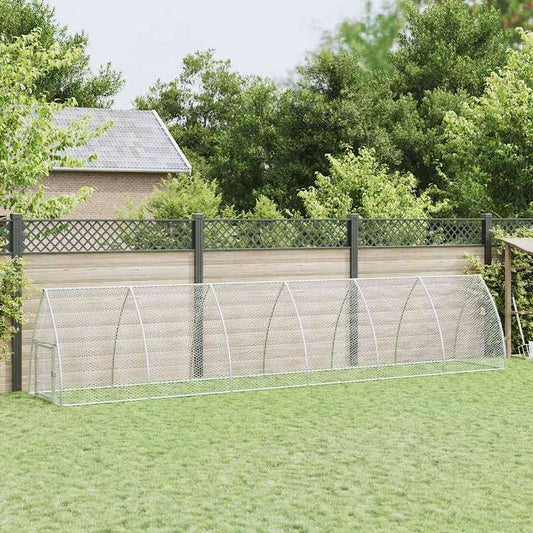 vidaXL 鶏小屋 シルバー 600x105x120 cm 亜鉛メッキ鋼動物&ペット用品 ペット用品 小動物用品 小動物 飼育・ケージ(代引不可)