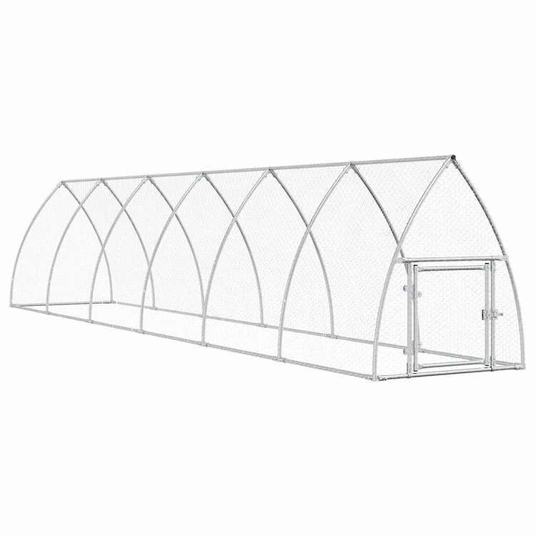 vidaXL 鶏小屋 シルバー 600x105x120 cm 亜鉛メッキ鋼動物&ペット用品 ペット用品 小動物用品 小動物 飼育・ケージ(代引不可)