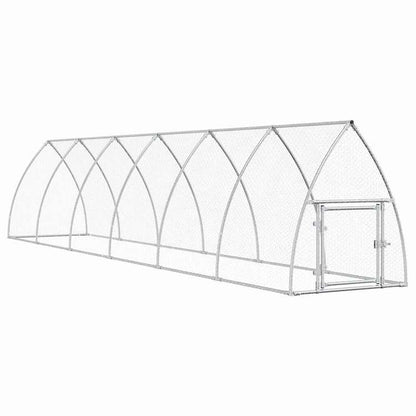 vidaXL 鶏小屋 シルバー 600x105x120 cm 亜鉛メッキ鋼動物&ペット用品 ペット用品 小動物用品 小動物 飼育・ケージ(代引不可)