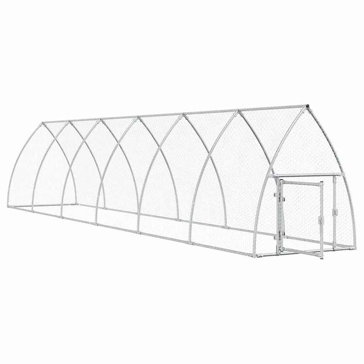 vidaXL 鶏小屋 シルバー 600x105x120 cm 亜鉛メッキ鋼動物&ペット用品 ペット用品 小動物用品 小動物 飼育・ケージ(代引不可)