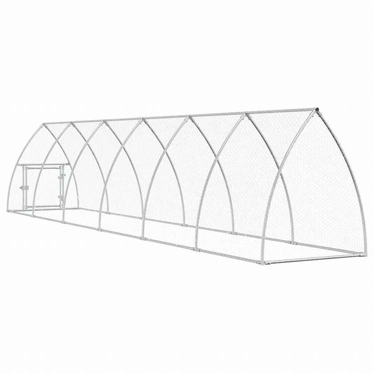 vidaXL 鶏小屋 シルバー 600x105x120 cm 亜鉛メッキ鋼動物&ペット用品 ペット用品 小動物用品 小動物 飼育・ケージ(代引不可)
