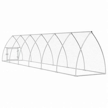 vidaXL 鶏小屋 シルバー 600x105x120 cm 亜鉛メッキ鋼動物&ペット用品 ペット用品 小動物用品 小動物 飼育・ケージ(代引不可)