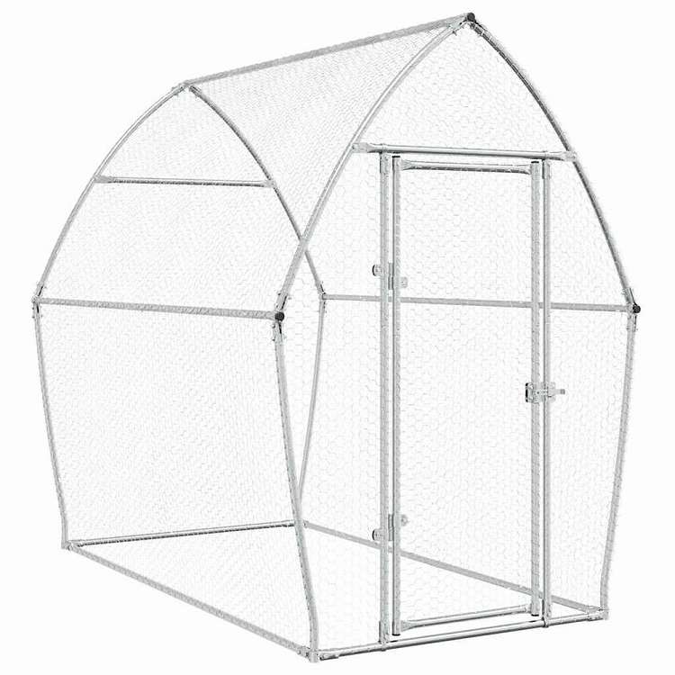 vidaXL 鶏小屋 シルバー 200x105x182 cm 亜鉛メッキ鋼動物&ペット用品 ペット用品 小動物用品 小動物 飼育・ケージ(代引不可)