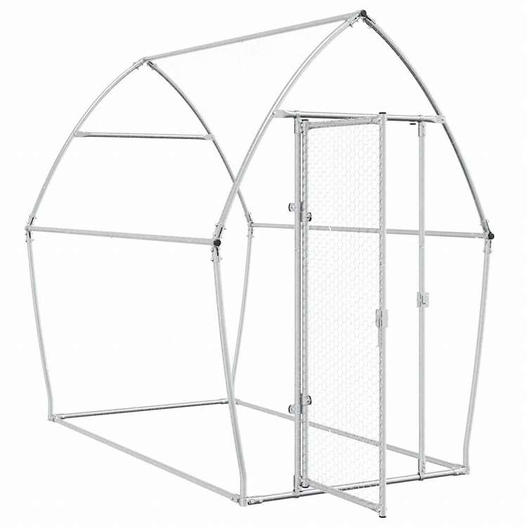 vidaXL 鶏小屋 シルバー 200x105x182 cm 亜鉛メッキ鋼動物&ペット用品 ペット用品 小動物用品 小動物 飼育・ケージ(代引不可)