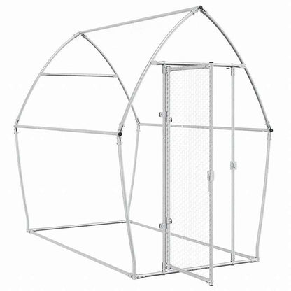 vidaXL 鶏小屋 シルバー 200x105x182 cm 亜鉛メッキ鋼動物&ペット用品 ペット用品 小動物用品 小動物 飼育・ケージ(代引不可)