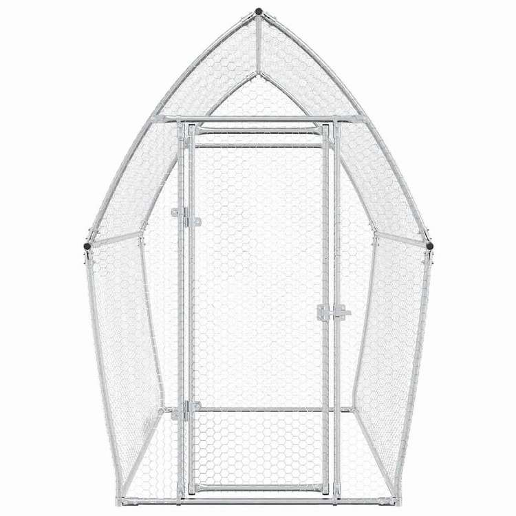 vidaXL 鶏小屋 シルバー 200x105x182 cm 亜鉛メッキ鋼動物&ペット用品 ペット用品 小動物用品 小動物 飼育・ケージ(代引不可)