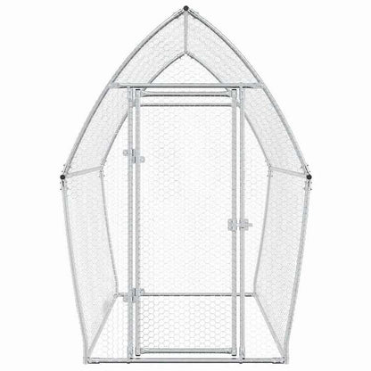 vidaXL 鶏小屋 シルバー 200x105x182 cm 亜鉛メッキ鋼動物&ペット用品 ペット用品 小動物用品 小動物 飼育・ケージ(代引不可)