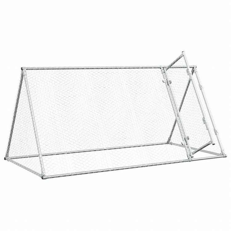vidaXL 鶏小屋 シルバー 200x105x91 cm 亜鉛メッキ鋼動物&ペット用品 ペット用品 小動物用品 小動物 飼育・ケージ(代引不可)