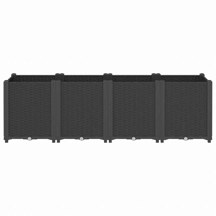 vidaXL ガーデンプランター ブラック 160x40x53 cm PPホーム&ガーデン 芝&ガーデン ガーデニング 鉢植え・プランター(代引不可)