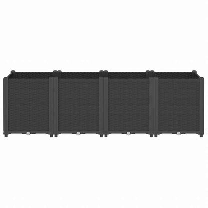 vidaXL ガーデンプランター ブラック 160x40x53 cm PPホーム&ガーデン 芝&ガーデン ガーデニング 鉢植え・プランター(代引不可)