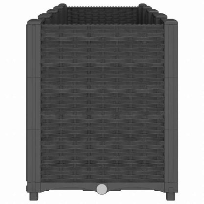 vidaXL ガーデンプランター ブラック 160x40x53 cm PPホーム&ガーデン 芝&ガーデン ガーデニング 鉢植え・プランター(代引不可)