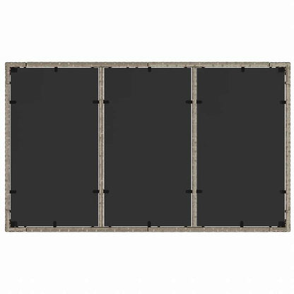 vidaXL ガーデンテーブル ガラス天板付き 150x90x75 cm ポリラタン製 ライトグレー家具 アウトドア家具 アウトドアテーブル(代引不可)